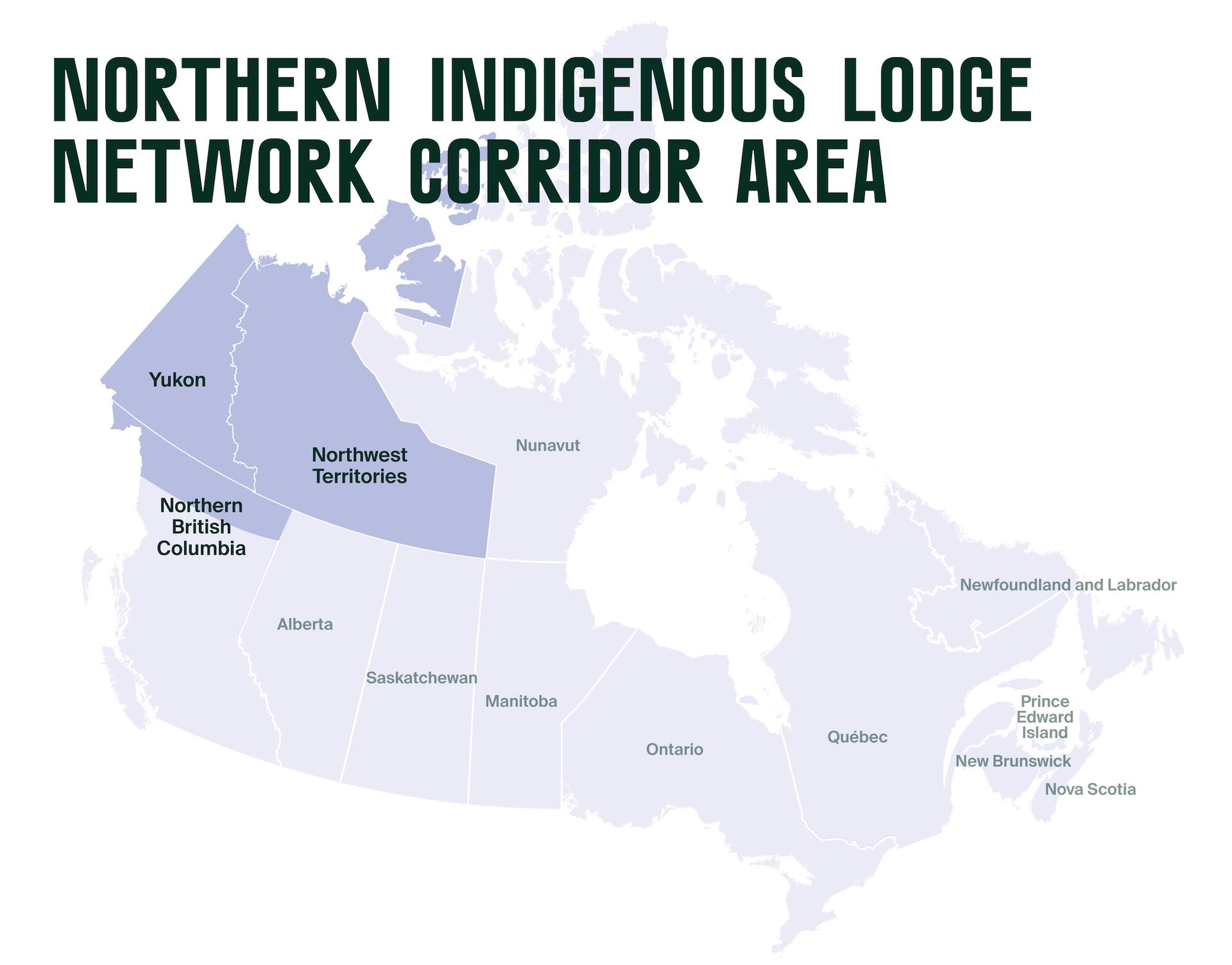 A map of Canada with the western territories highlighted.